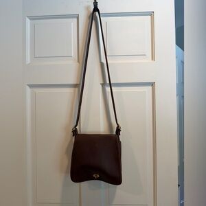 Rare HTF Vintage Brown Leather Coach Crossbody Saddle Bag